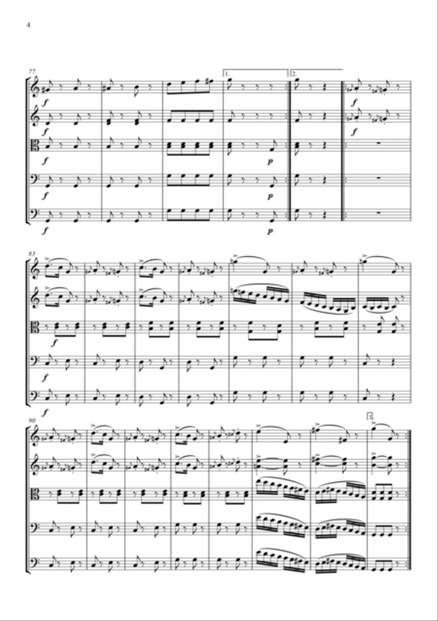 Thunder and Lightning Polka By Johann Strauss Arranged for String Orchestra String Orchestra scores gallery preview page 4