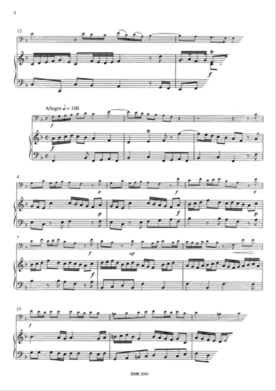 Sonata No. 1 in F Major Tuba scores gallery preview page 4