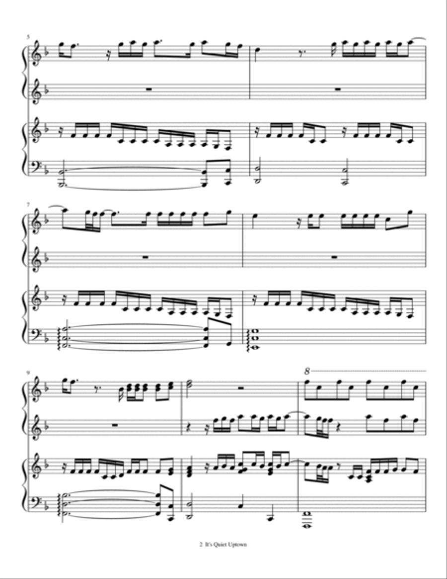 It's Quiet Uptown 1 Piano, 4-Hands scores gallery preview page 3