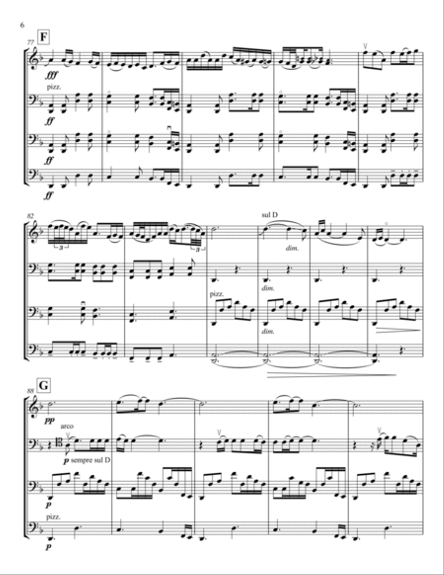 Nothing Else Matters String Quartet scores gallery preview page 6