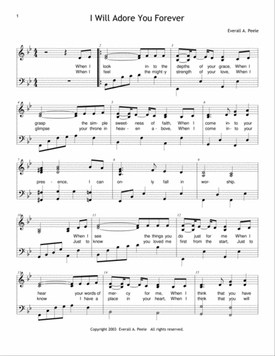 I Will Adore You Forever Voice scores gallery preview page 1