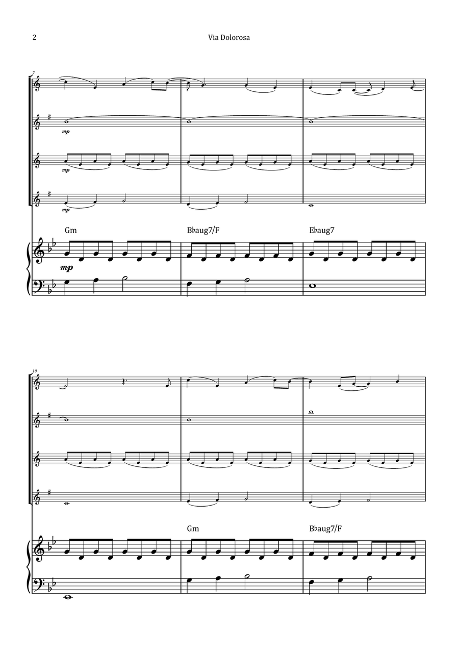 Via Dolorosa Saxophone Quartet scores gallery preview page 2