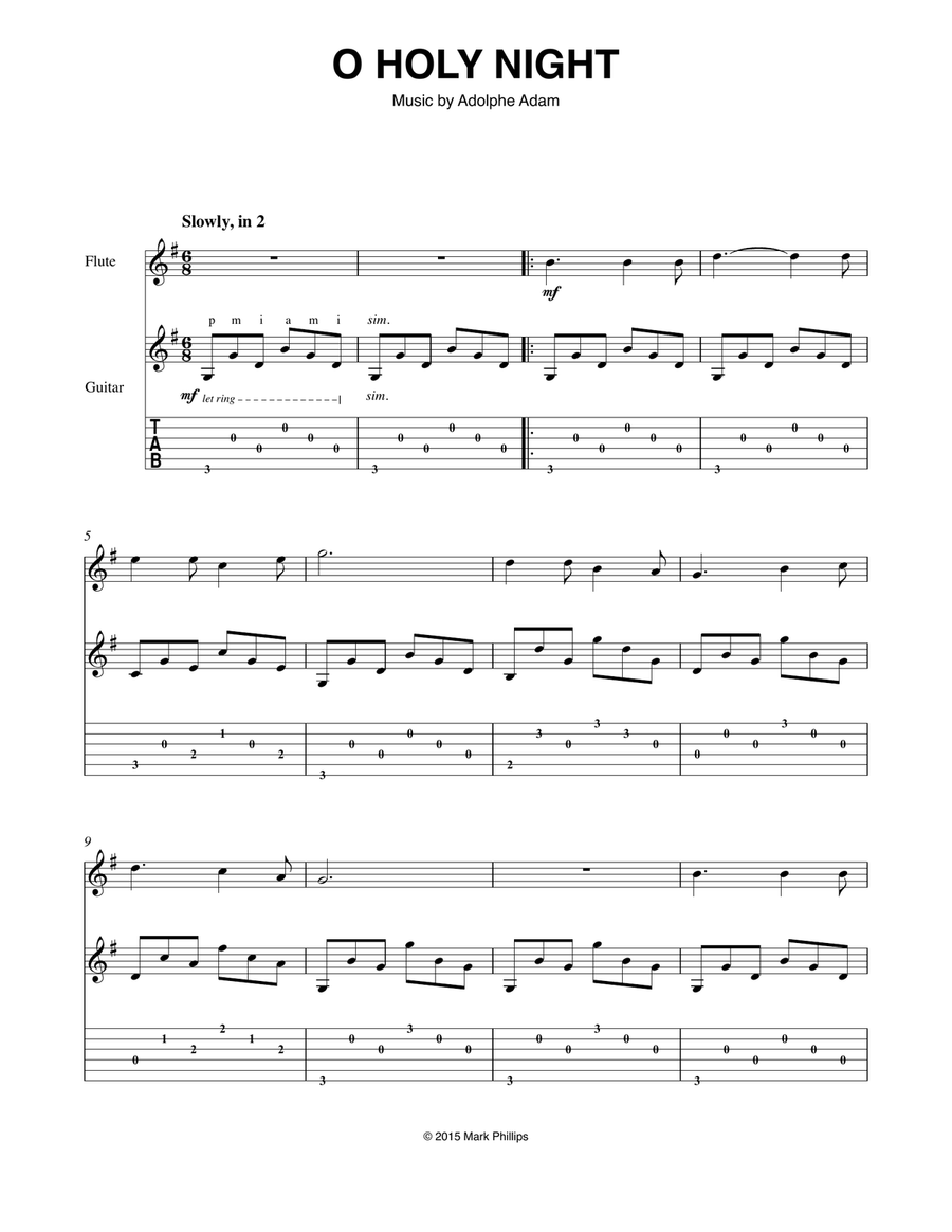 O Holy Night O Holy Night Flute scores gallery preview page 1