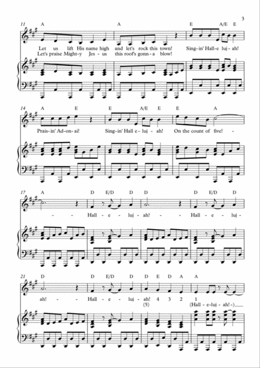 Hallelujah 54321! Hallelujah 54321! Voice scores gallery preview page 3