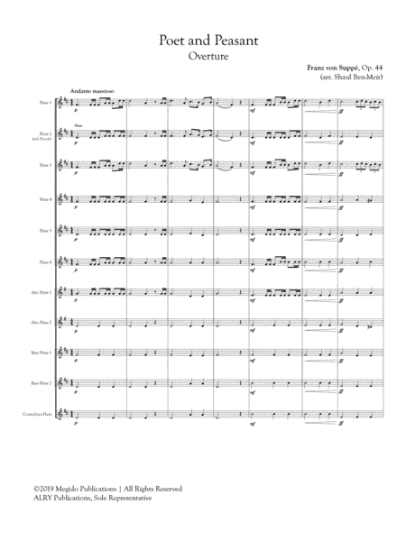 Poet and Peasant Overture for Flute Choir