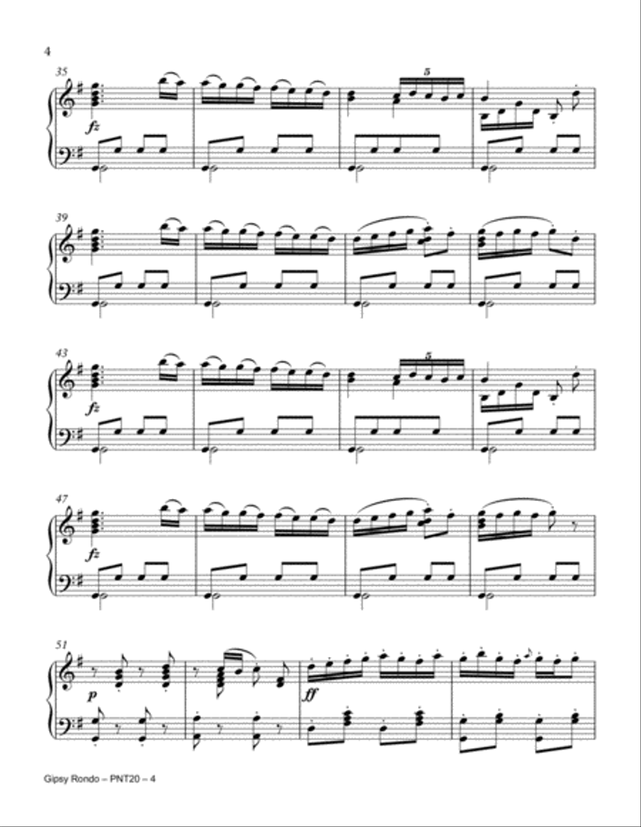 Gipsy Rondo (Hungarian Rondo) Gipsy Rondo (Hungarian Rondo) Piano Solo scores gallery preview page 4