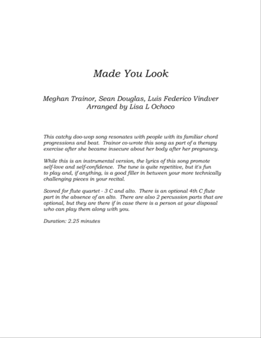 Made You Look Flute Quartet scores gallery preview page 4