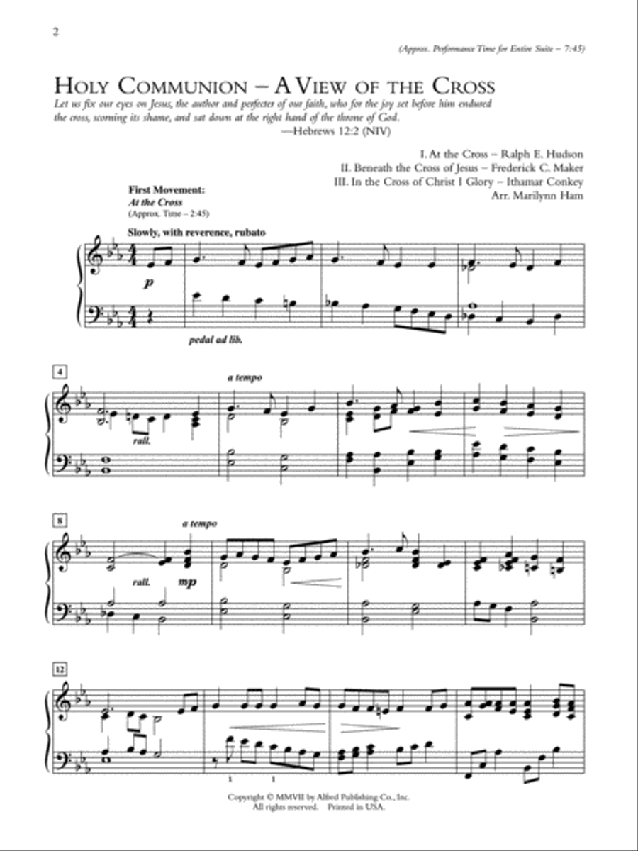 Holy Communion--A View of the Cross Piano Solo scores gallery preview page 2
