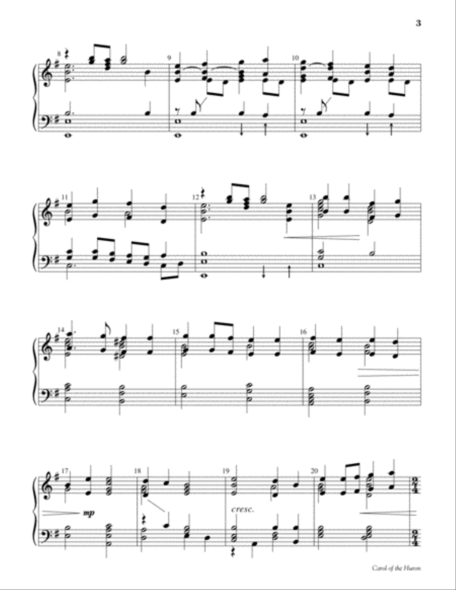 Carol of the Huron 5-Octaves scores gallery preview page 3