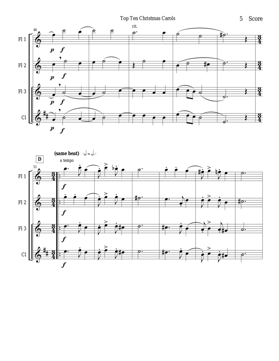 O Magnum Mysterium - Gabrieli - for woodwind trio Woodwind Trio scores gallery preview page 5