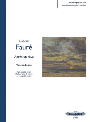 Book cover for Après un rêve for Voice and Piano (3 Keys in One -- High/Medium/Low Voice)
