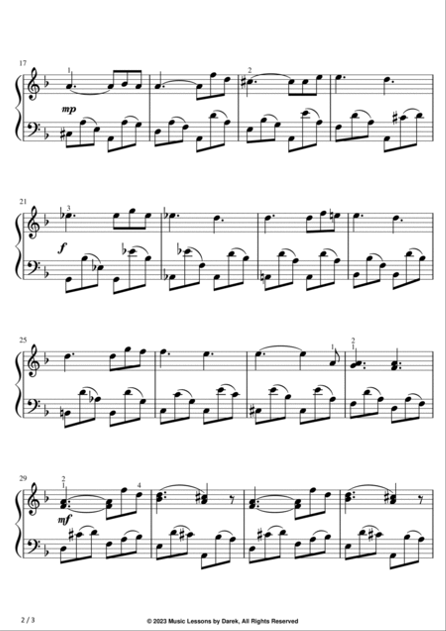 Lacrimosa (EASY PIANO) from Requiem in D Minor (K. 626) [Wolfgang Amadeus Mozart] Easy Piano scores gallery preview page 2