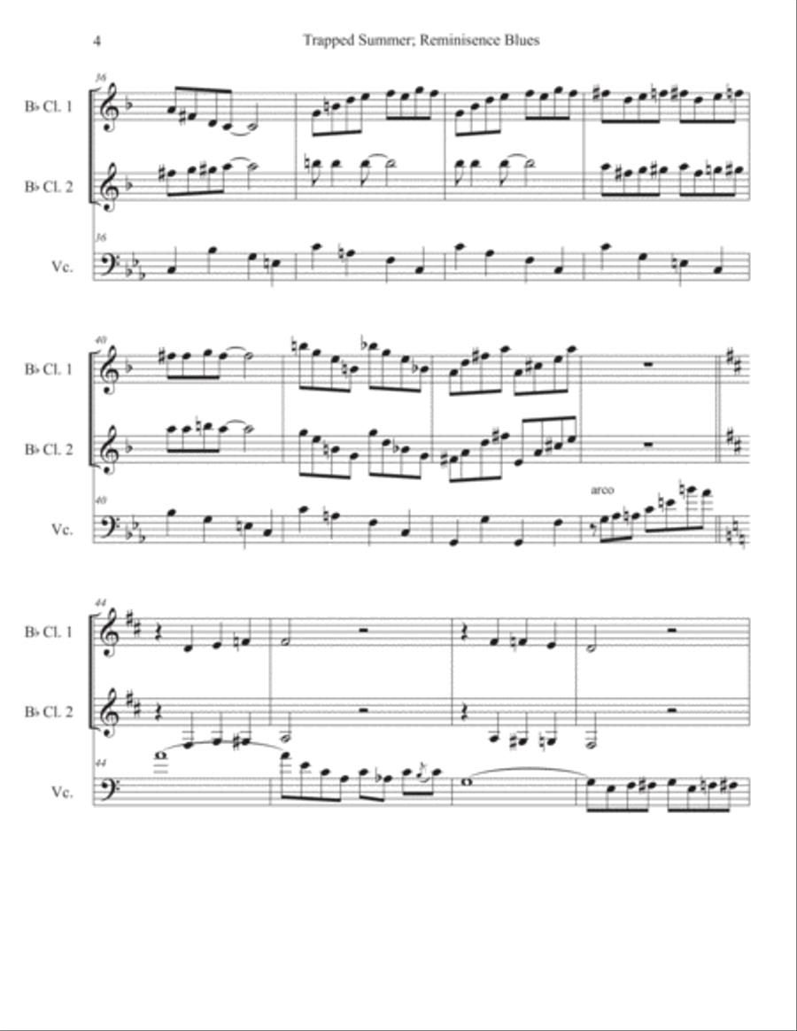 Trapped Summer, Reminiscense Blues Small Ensemble scores gallery preview page 4