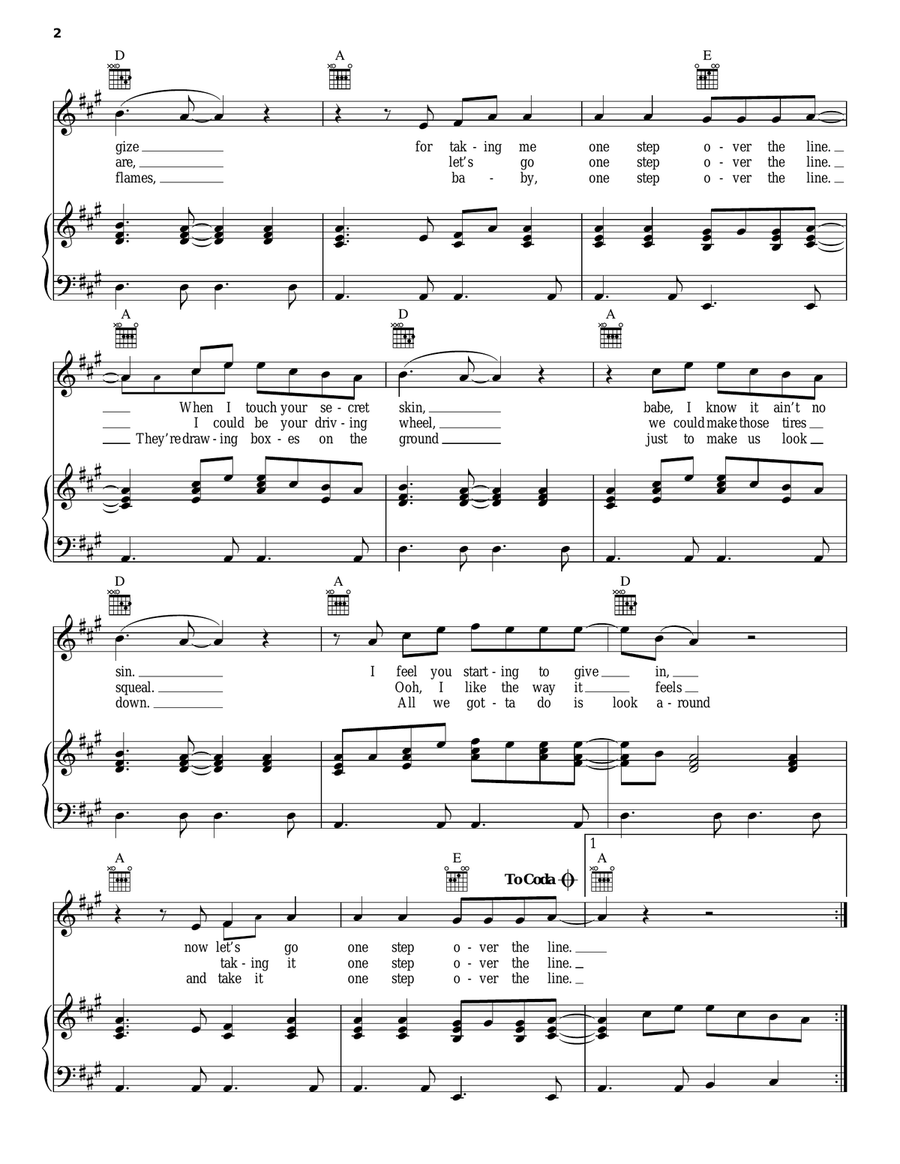 One Step Over The Line Acoustic Guitar scores gallery preview page 2