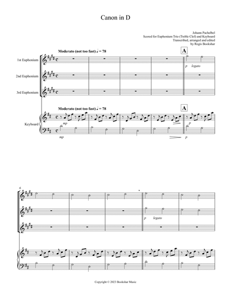 Canon in D (Pachelbel) (D) (Euphonium Trio - Treble Clef), Keyboard)