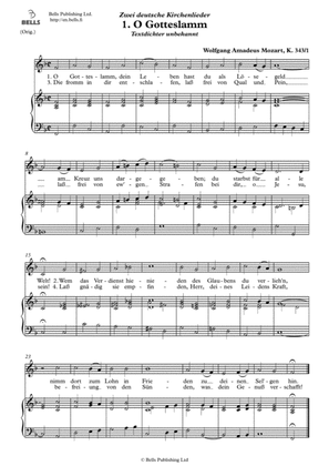 Zwei deutsche Kirchenlieder, K. 343 (Original keys. 1. F Major)