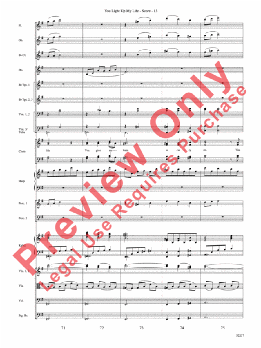 You Light Up My Life Choir scores gallery preview page 14