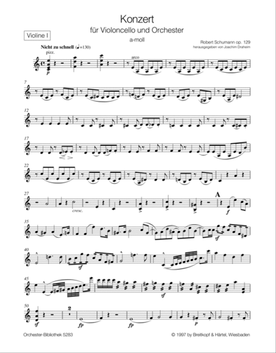 Violoncello Concerto in A minor Op. 129 Orchestra scores gallery preview page 2