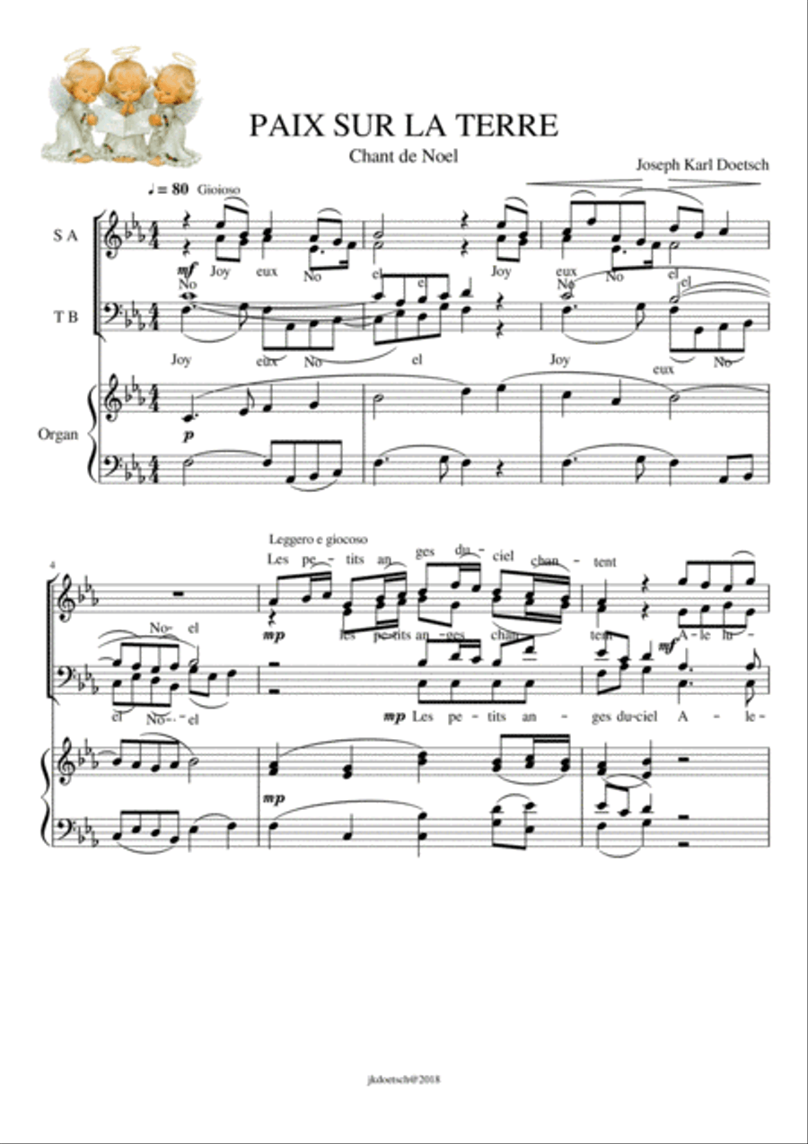 PAIX SUR LA TERRE Small Ensemble scores gallery preview page 1