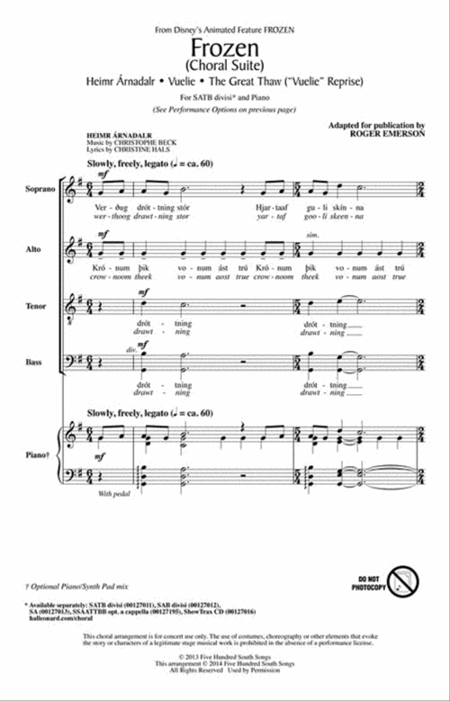 Frozen (Choral Suite) Divisi scores gallery preview page 3