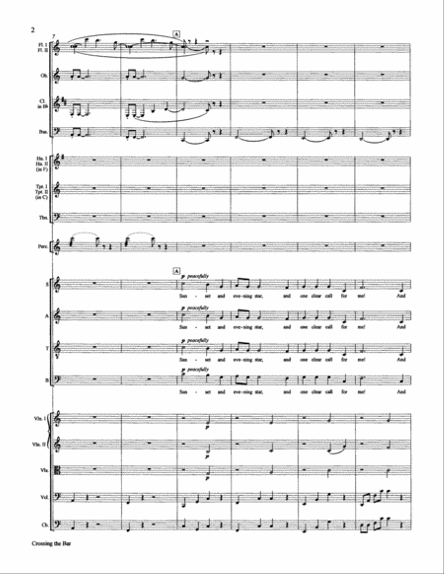 Crossing the Bar from Love Was My Lord and King! (Downloadable SATB Chamber Orchestra Score) 4-Part scores gallery preview page 3