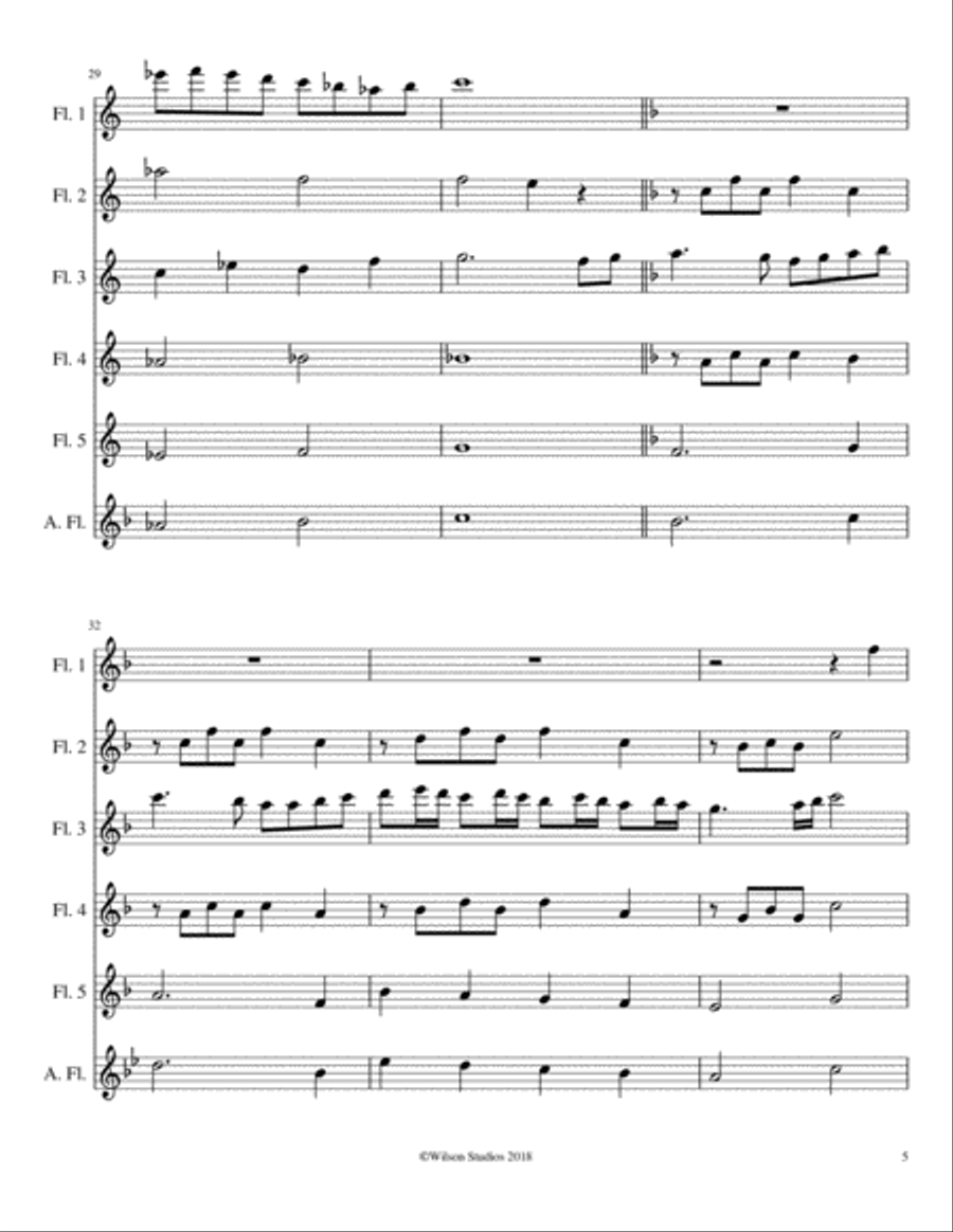At the Cross Woodwind Quintet scores gallery preview page 5