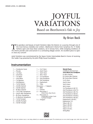 Book cover for Joyful Variations: Score