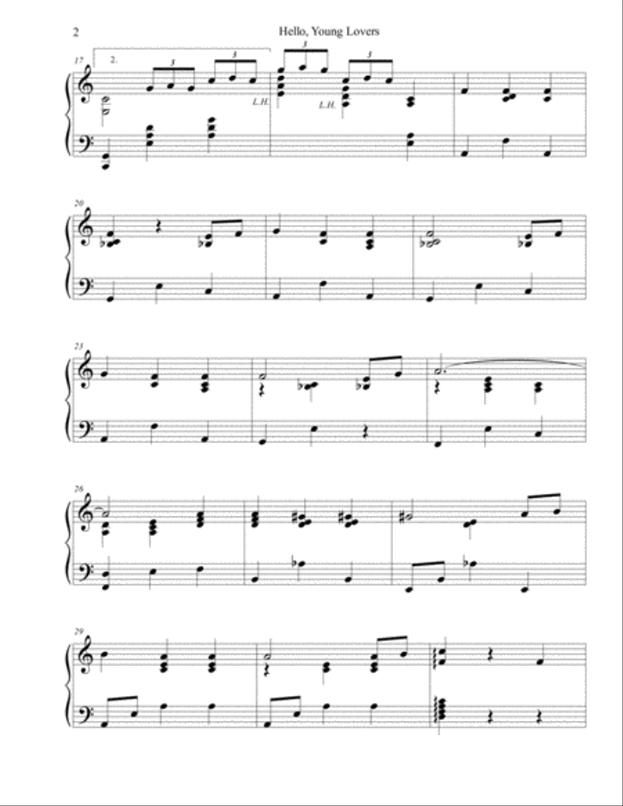 Hello, Young Lovers Hello, Young Lovers Piano Solo scores gallery preview page 2