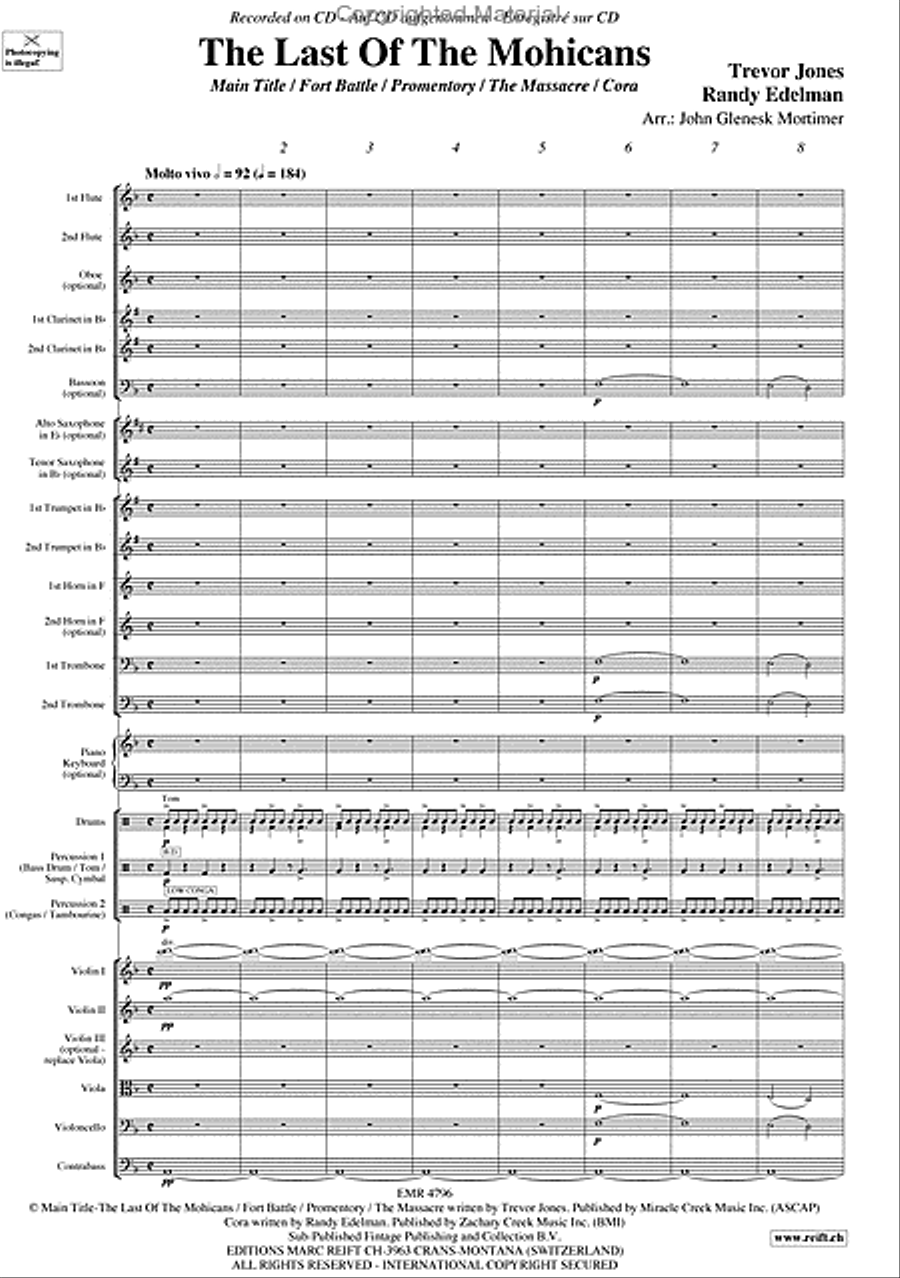 The Last Of The Mohicans Orchestra scores gallery preview page 3