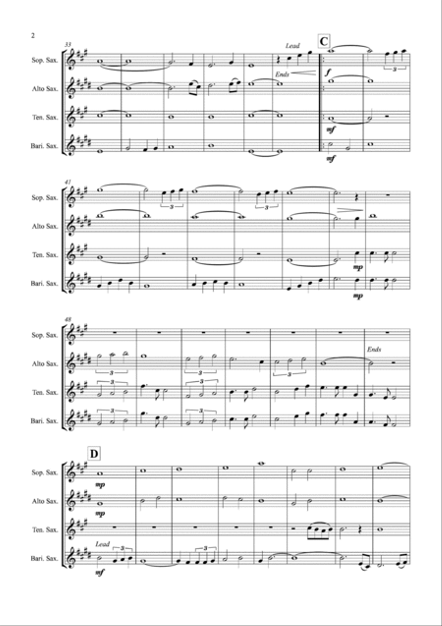 I Started A Joke Saxophone Quartet scores gallery preview page 2