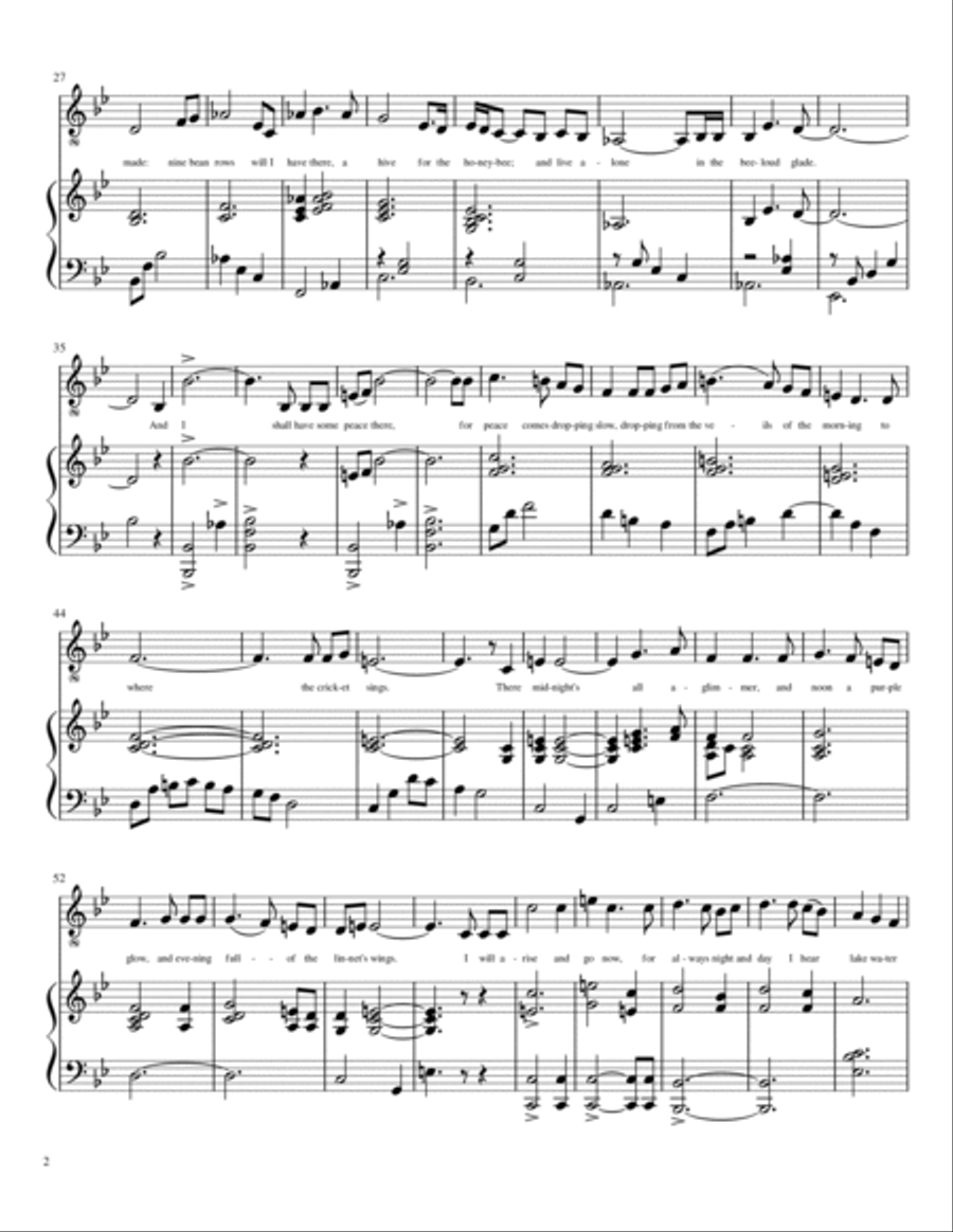 The Lake Isle of Innisfree Voice scores gallery preview page 2
