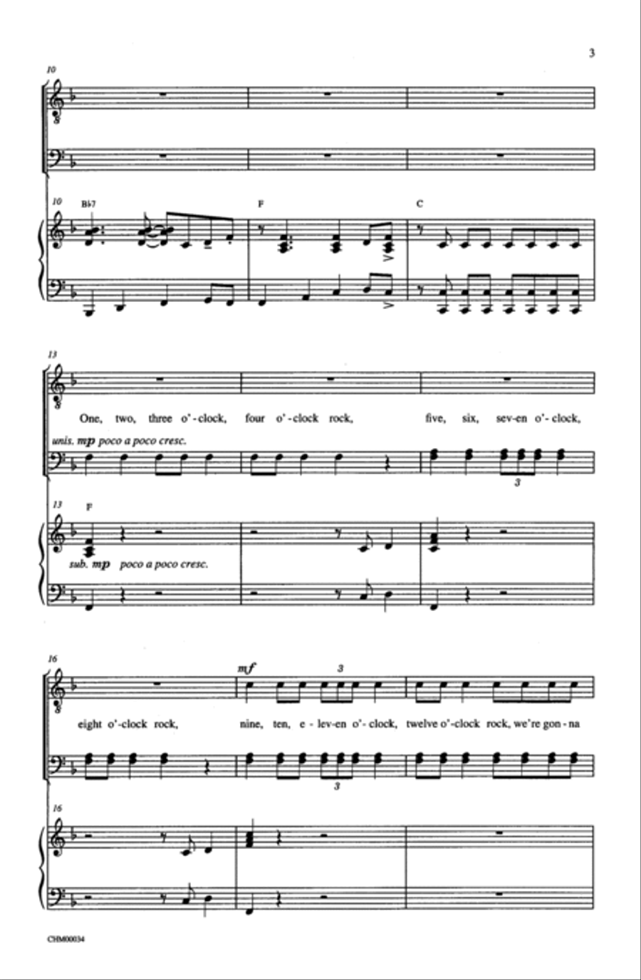 Rock Around the Clock Men's Choir scores gallery preview page 13