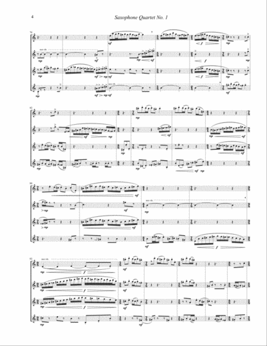 Saxophone Quartet Nr. 1 (2018) Saxophone Quartet scores gallery preview page 4