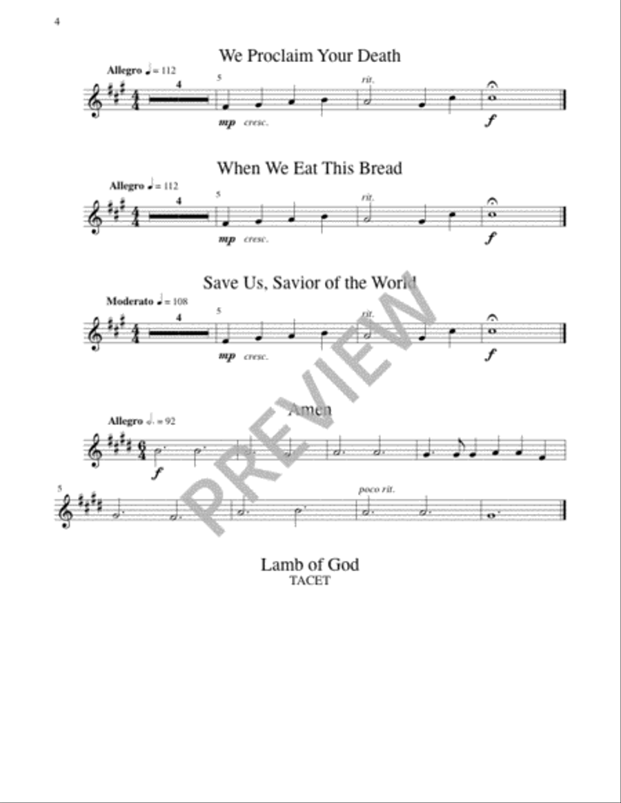 Missa Pacem - Brass Quintet edition 3-Octaves scores gallery preview page 9