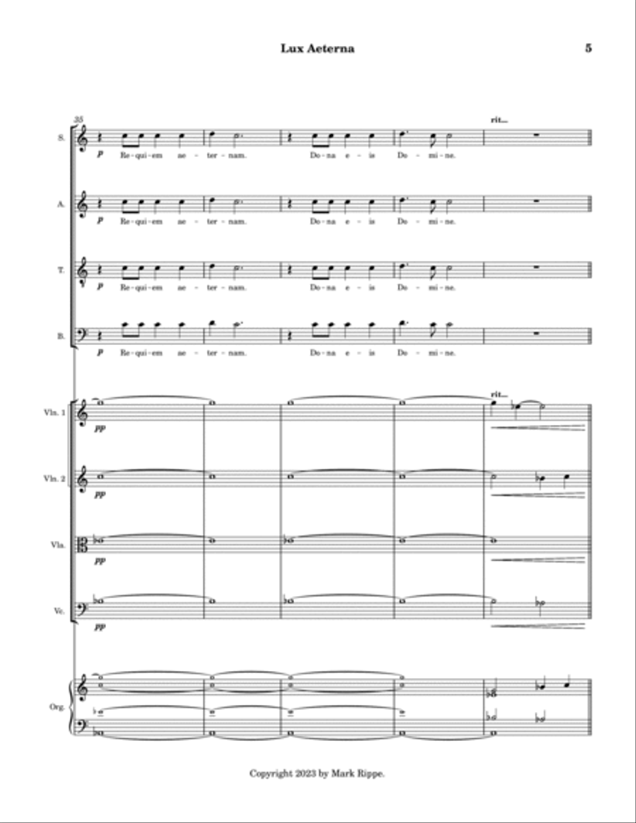 Lux Aeterna (StA C00190) 4-Part scores gallery preview page 6