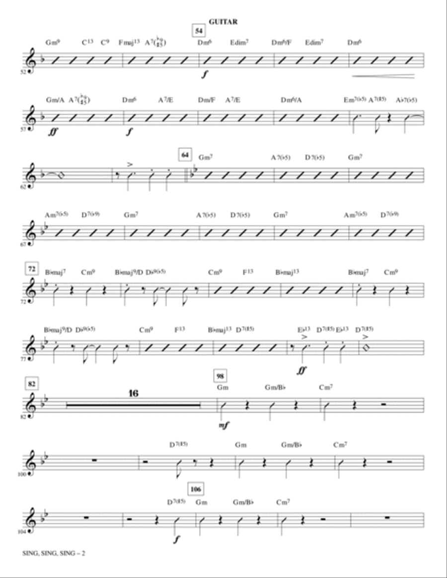 Sing, Sing, Sing - Guitar Choir scores gallery preview page 2