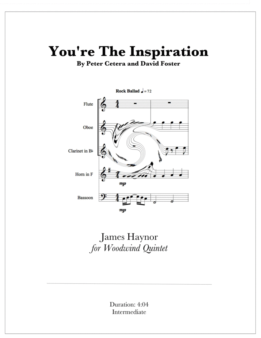 You're The Inspiration Woodwind Quintet scores gallery preview page 1