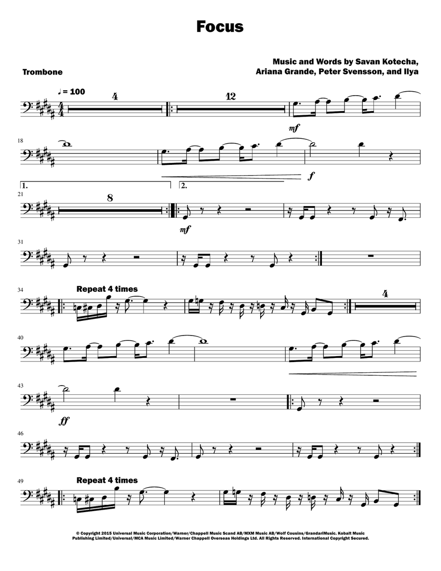 Focus Trombone Solo scores gallery preview page 1