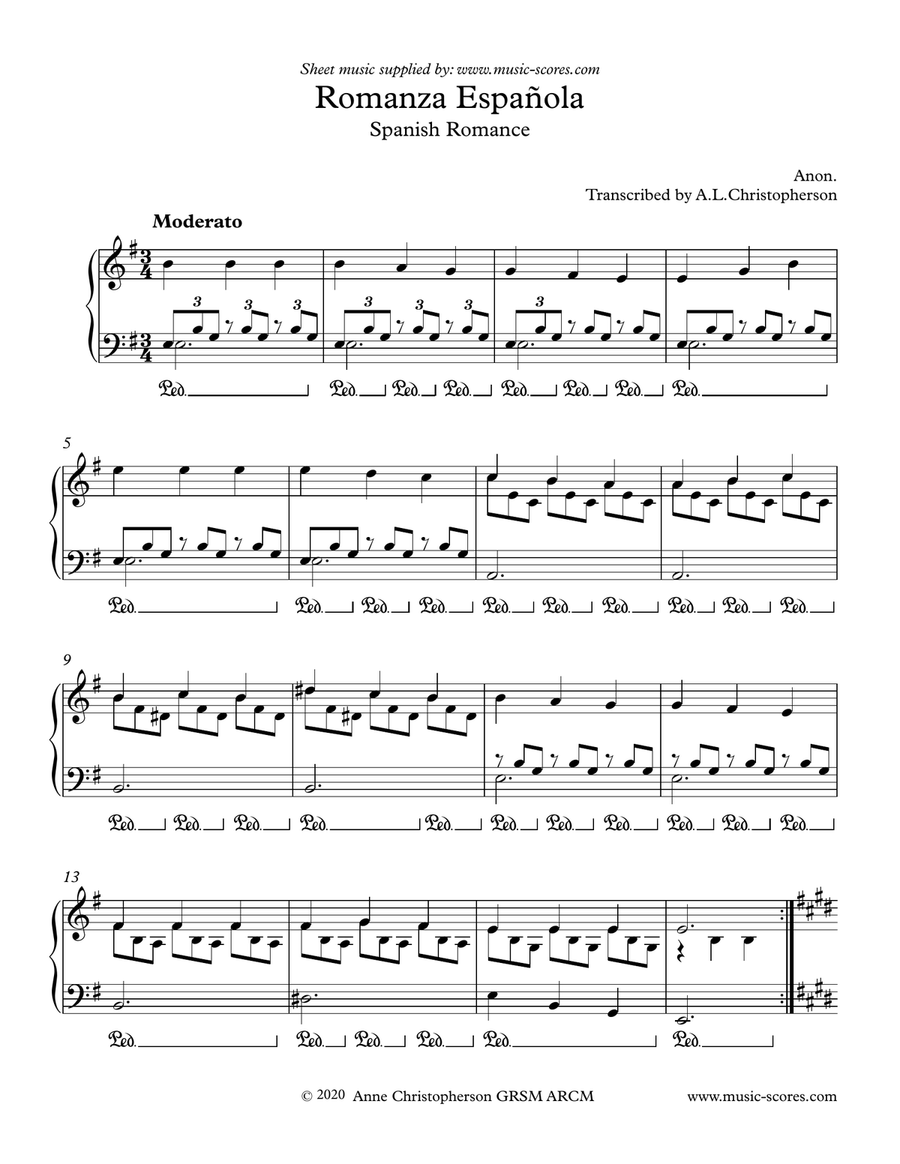 Spanish Romance - Piano Piano Solo scores gallery preview page 1