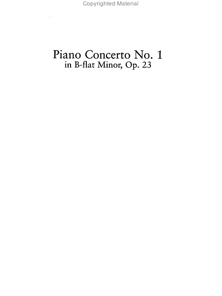 Piano Concerto No. 1 in B-Flat Minor, Op. 23, in Full Score