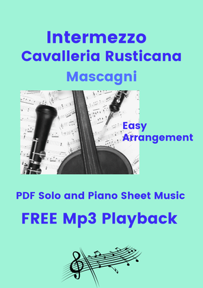 Book cover for Intermezzo (Cavalleria Rusticana) - FREE Mp3 Playback + PDF Solo and Piano Parts