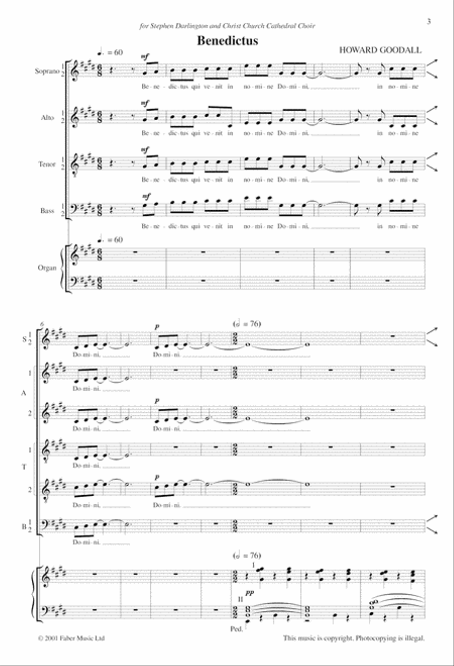 Benedictus and Agnus Dei from Missa Aedis Christi Divisi scores gallery preview page 3
