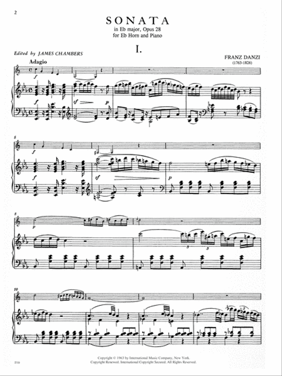 Sonata In E Flat Major, Opus 28 Horn scores gallery preview page 2