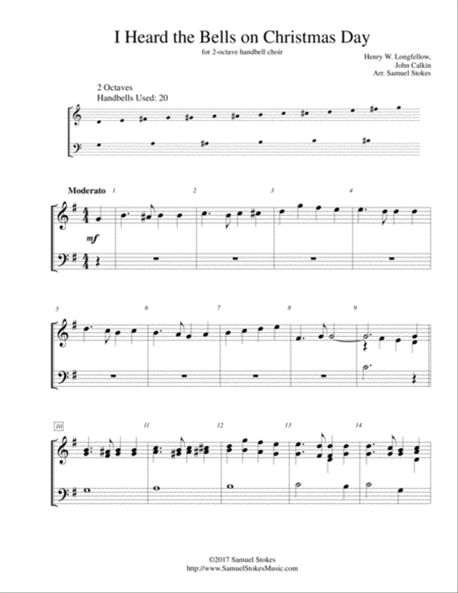 I Heard the Bells on Christmas Day - for 2-octave handbell choir 2-Octaves scores gallery preview page 1