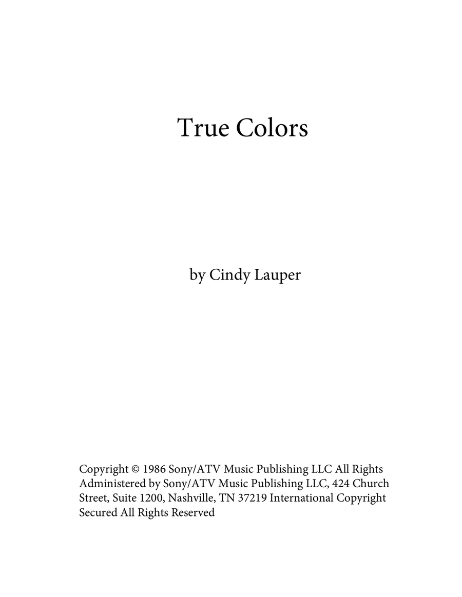 True Colors Voice Solo scores gallery preview page 1