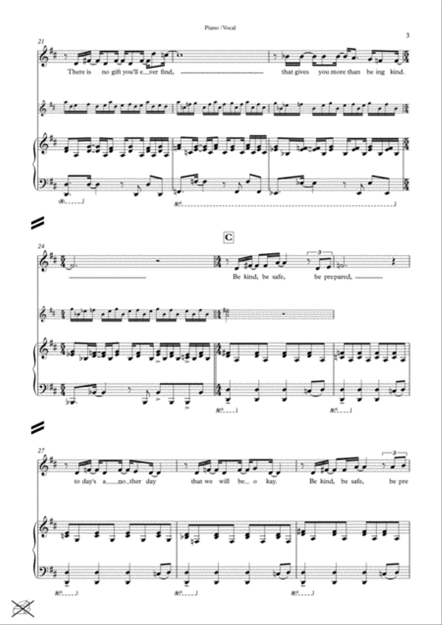 Be Kind, Be Safe, Be Prepared Voice scores gallery preview page 3