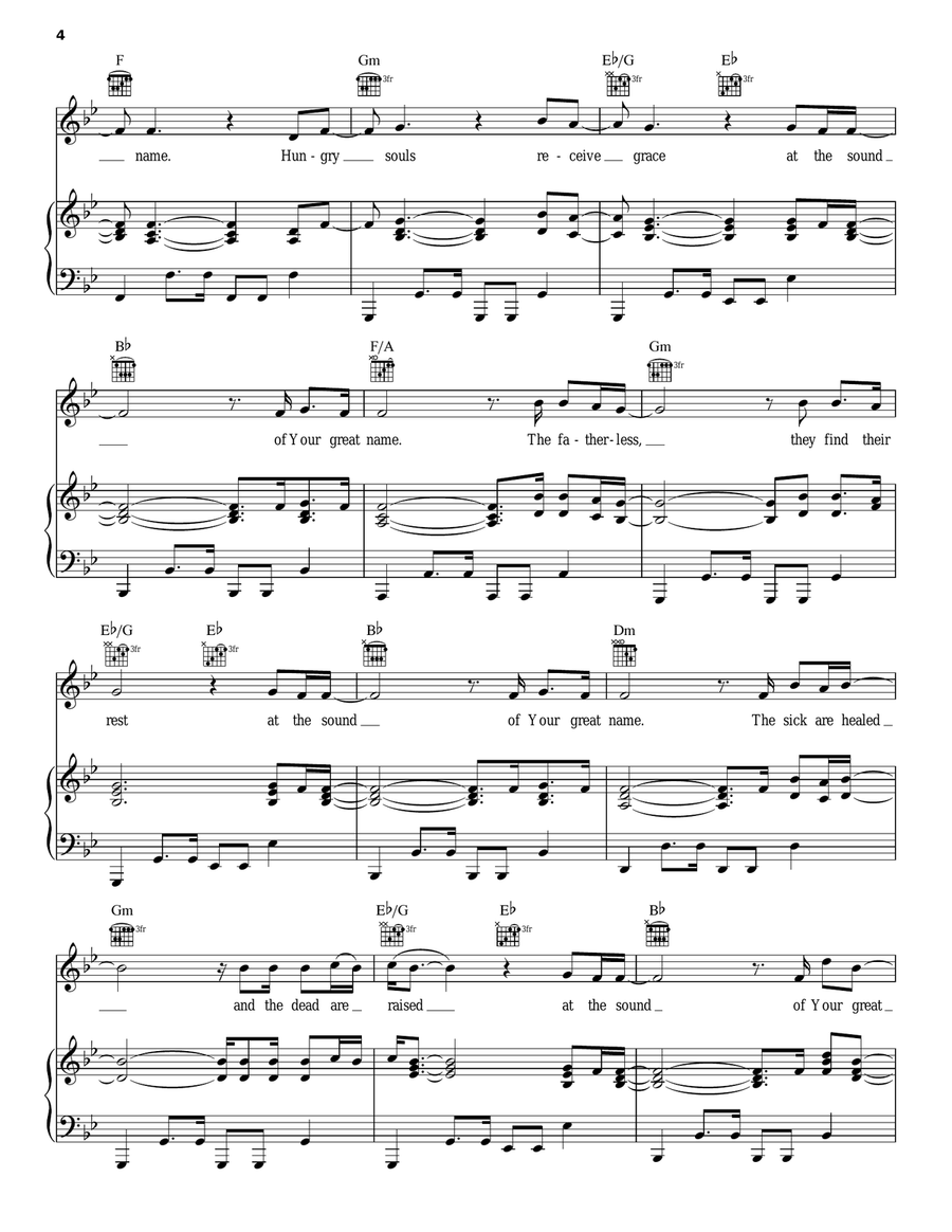 Your Great Name Your Great Name Piano, Vocal, Guitar scores gallery preview page 4