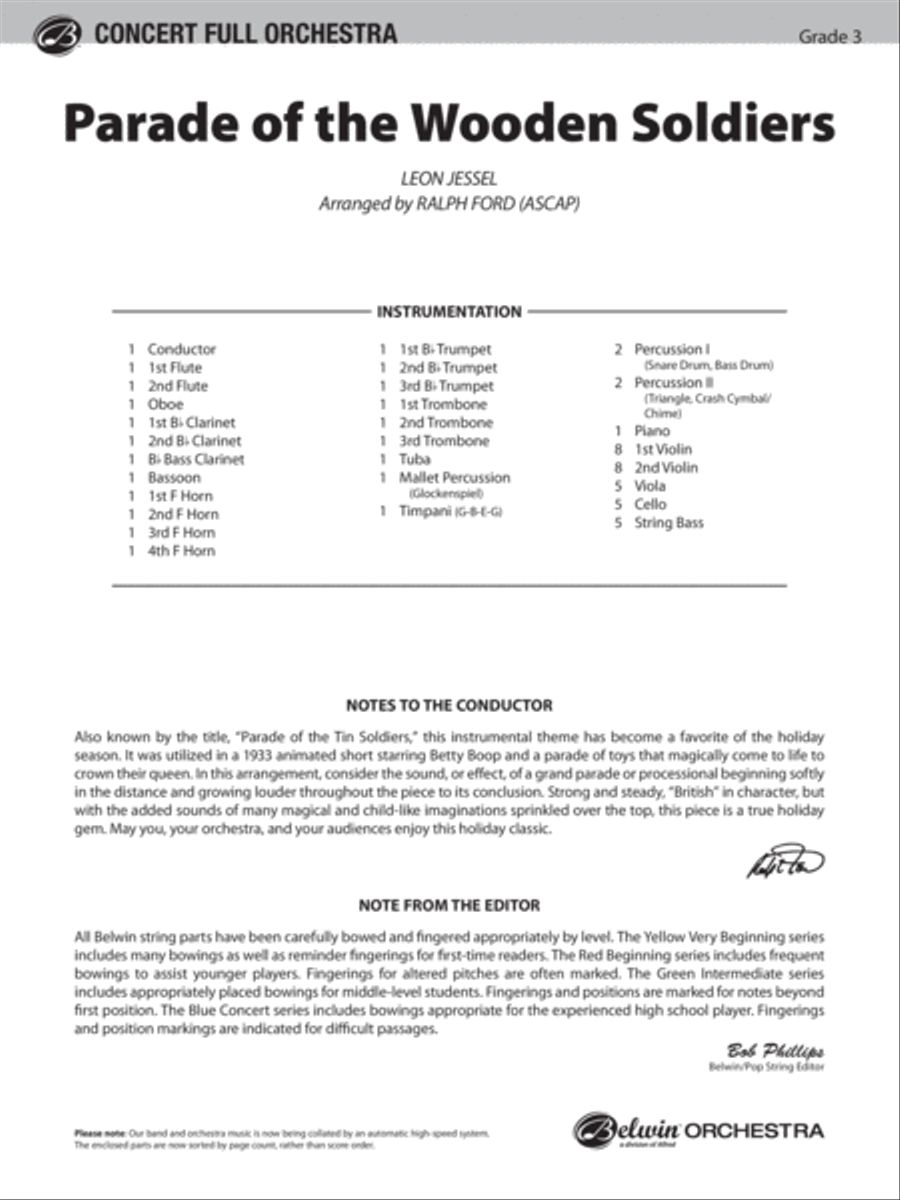 Parade of the Wooden Soldiers: Score Full Orchestra scores gallery preview page 1