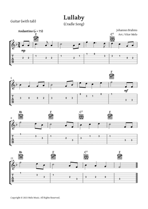 Book cover for Brahms Lullaby - Guitar (with tablature)