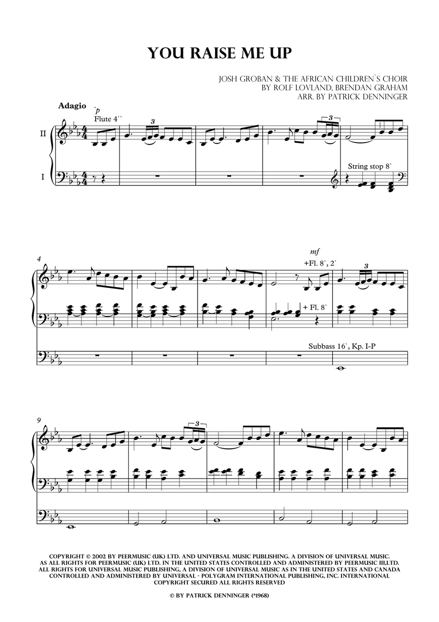 You Raise Me Up Organ Solo scores gallery preview page 2